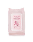 The Face Shop Rice Water Bright Makeup Remover Wipes for Face with Rice Extract, Brightening, Moisturizing, Infused with Cleansing Milk, Vegan Disposable Cleansing Facial Wipes, Korean Skin Care