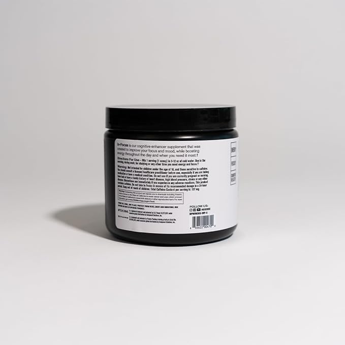 BARE PERFORMANCE NUTRITION, BPN in-Focus Brain Support Supplement, Improve Focus & Energy, Alpha GPC, Watermelon Passionfruit, 40 Servings