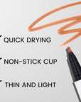 evpct Longwear Liquid Lip Liner Stain Marker Pen Long Lasting Waterproof, Nude Brown Matte Semi Permanent 24 Hour Lip Liner and Lipstick Combo, Korean Color Stay Lipliner All Day, Lips Stain peel off