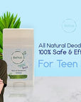 2-Pack All Natural Deodorant For Teen Boys 100% Natural Aluminum-Free Carcinogen Free Kids Deodorant For Boys Clinically Proven To Be Safe For Children and Teenagers