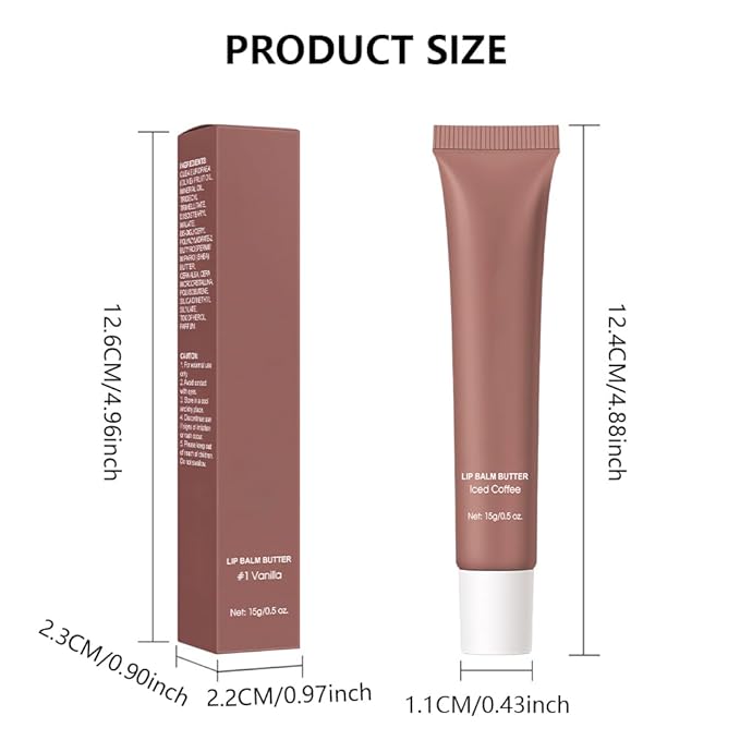 Summer Lip Butter Balm Lip Gloss, Ultra-Hydrating Natural Vegan Lip Balm, Sheer-Tinted Shine & Hydration, Soothes & Softens Dry Lips Skincare, Bálsamo labial hidratante #3 Iced Coffee
