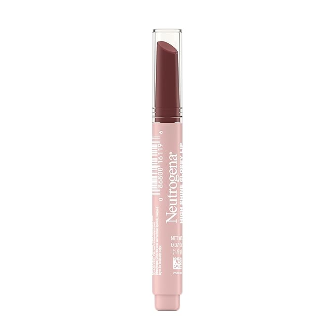 Neutrogena High Shine Glossy Lip with Maracuja Oil + Vitamins & Antioxidant Vitamin E, Nourishing Glossy Lip, Non-Retractable, Pigmented For Buildable Color, Nearly Neutral, 0.07 oz (Pack of 2)