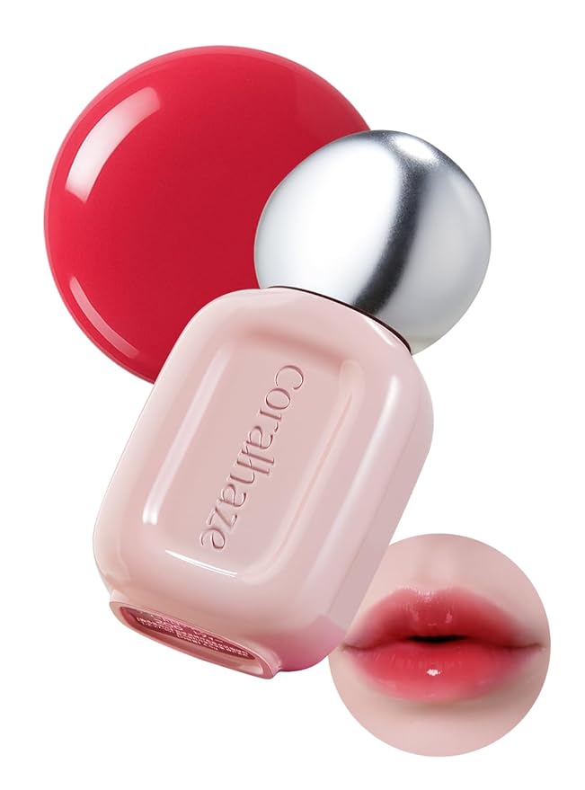 Dew Drop Tint #207 Flame 4.5g, Hydrating, Glossy, Lightweight Lip Stain with High-shine, Long Lasting Color with Moisturizing Lip Drop, Dewy Finish, Korean Beauty Makeup