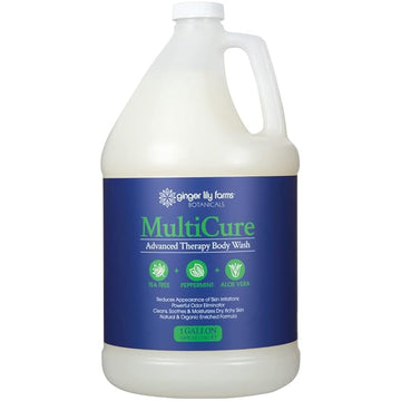 Ginger Lily Farms Botanicals MultiCure Advanced Therapy Body Wash with Tea Tree Oil, Peppermint and Aloe Vera, 100% Vegan & Cruelty-Free, 1 Gallon (128 fl oz) Refill