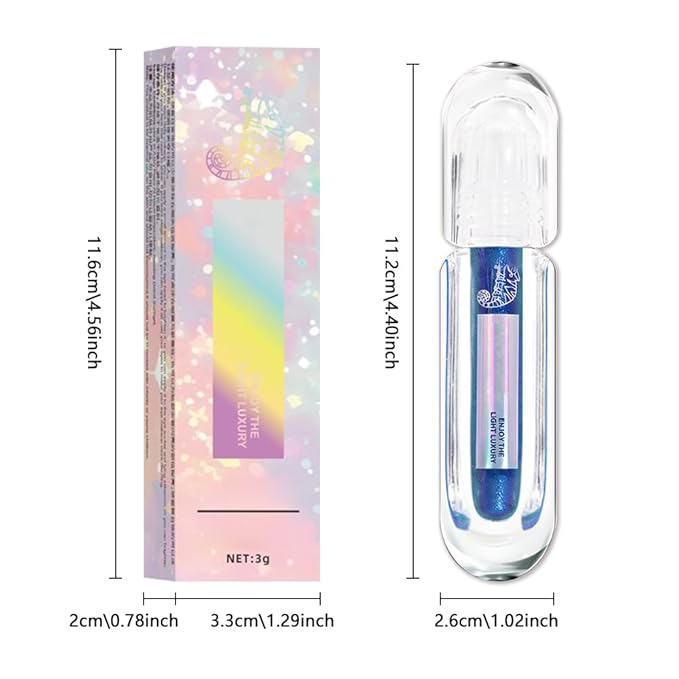 AMY'S DIARY Duochrome MultiChrome Chameleon Liquid Metallic Eyeshadow, High-Impact Multi-Dimensional Finish,Purple blue Silky Smooth and High Pigment Holographic Glitter Eyeshadow Makeup (03#)