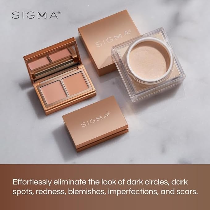 Sigma Beauty Spectrum Color-Correcting Duo – Color Correcting Cream for Concealing and Priming Skin, 2in1 Makeup Set with Buildable, Customizable Shades for all Skin Types (Light to Medium)