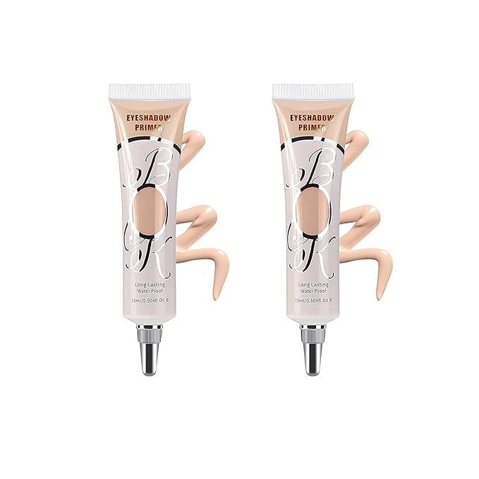 2 Pack Matte Eyeshadow Primer for Oily Lids Medium Eyeshadow No Crease Eye Primer Makeup Eyeshadow Base Waterproof & Smudge-proof & Long Lasting Cream Liquid Eye-shadow for All Shadows (Set B)