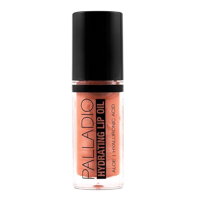Palladio Hydrating Lip Oil Infused with Hyaluronic Acid, Non-Sticky Formula, Subtle shine with tinted sheer color, liquid lipstick, prevents chapped lips, Vegan & Cruelty-Free | 0.13 Oz. (NOT!)