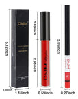 evpct 2Pcs Ruby Red Matte Lip Liner and Lipstick Combo Red Lip Gloss Stains Pencil Makeup Set Women Waterproof Long Lasting 24 Hours Lipstick and Lip Liner Set labiales mate 24 horas originales 14