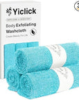 Yiclick Exfoliating Washcloth Towel【3 Pack】- Exfoliating Body Scrubber Exfoliator, Back Scrubber for Shower Bath, Exfoliate Rags Wash Cloths, Loofah Lufa Sponge, Body Scrub & Exfoliation Women Men