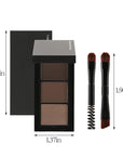 3 Colors Eyebrow Makeup Kit, Professional Brow Contour Palette, Waterproof Long-lasting Eyebrow Filler Powder with Mirror & Brow Brush