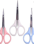 Hair Trimming Scissors Set, Grooming Scissors for Facial Hair, Nose Hair, Mustache, and Beard Grooming, Stainless Steel Eyebrow Scissors
