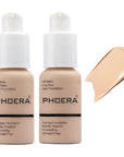 2 Pack PHOERA Foundation,Flawless Soft Matte Liquid Foundation 24 HR Oil Control Concealer Foundation Makeup,Full Coverage Foundation for Women and Girls (102 Nude)