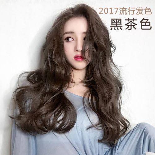 Hair Dye Shampoo Dark Brown Permanent YIZHONG Hair Color For 100% Gray Coverage Women Men Dark Easy Comb Dyeing (tea black brown)… (black tea)