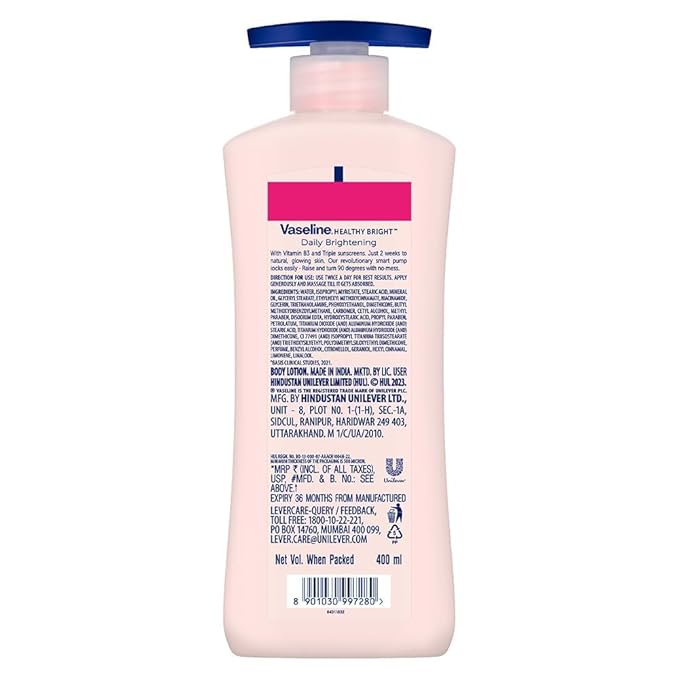 Vaseline Healthy Daily Lotion | With Vitamin b3 Triple Sunscreens | Body Lotion | 400ml (13.52 Fl Oz)