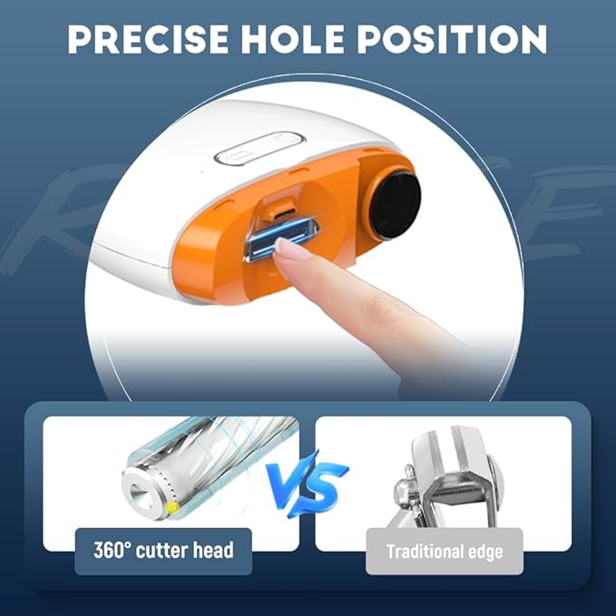 Electric Automatic Nail Clipper Trimmer,2025 New 2 in 1 Rechargeable Fingernail File Grinder Cutte for Trimming Polishing Nails,Multifunctional Manicure Polisher with LED for Baby Adults Senior (1Pcs)