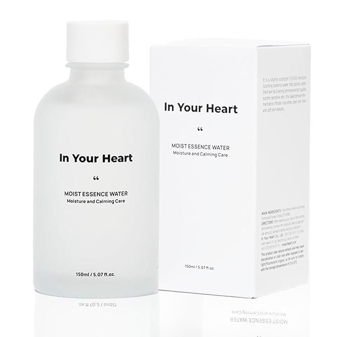 In Your Heart Evening Primrose Essence Water Hydrating Face Toner for Dry, Dull Skin. Korean Moisturizing Skin Care for Men and Women 5.07 fl.oz 150ml