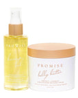 Promise Stretch Mark Prevention Kit, Scars and Dry Skin, Ultra-Hydrating Stretch Mark Cream and Stretch Mark Oil for Pregnant Women, Vegan, Non-Toxic, Set