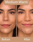 LUMINESS Silk Airbrush Spray Foundation 2-PC Kit - Foundation & Dual-Sided Angled Makeup Brush - Buildable Coverage, Anti-Aging Formula, Humidity Resistant, Hydrates & Moisturizes, Medium Warm