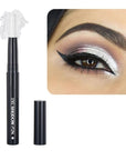 White Eyeshadow Stick Makeup, Smooth Cream Shimmer Eye Shadow Pencil, Waterproof Hypoallergenic Long Lasting Crayon, Glitter Primer Palette Eyeliner