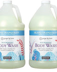 Ginger Lily Farms Botanicals Nourishing Body Wash, Island Tranquility, 100% Vegan & Cruelty-Free, Green Tea & Lemongrass Scent, 1 Gallon Refill (128 fl. oz.) (Pack of 2)