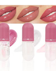 evpct 3Pcs Mini Clear Color Changing PH Tinted Lip Gloss Set for Women Girls 10-12 Pink Mood Lip Oil Gloss Balm Tint Stain Glaze Pack Hydrating Moisturizer Lipstick Magic labiales magicos,0.14fl.oz*3