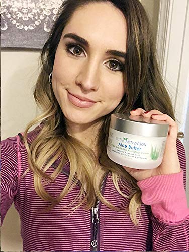 Total Activation Large 8 oz Hawaiian Aloe Vera Cream for Face, Moisturizer to use Day or Night, Anti Wrinkle Aloe Vera Lotion for Skin, Sunburn Relief, and Dry Skin