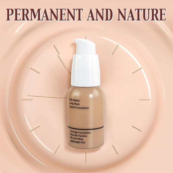 2Pcs Matte Liquid Full Coverage Foundation, Flawless Soft of 2)