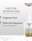 Eucerin Daily Protection Face Lotion with Broad Spectrum SPF 30 Sunscreen, Face Sunscreen Moisturizes and Helps Protect Sensitive, Dry Skin, Fragrance Free, 4 Fl Oz (Packaging May Vary)