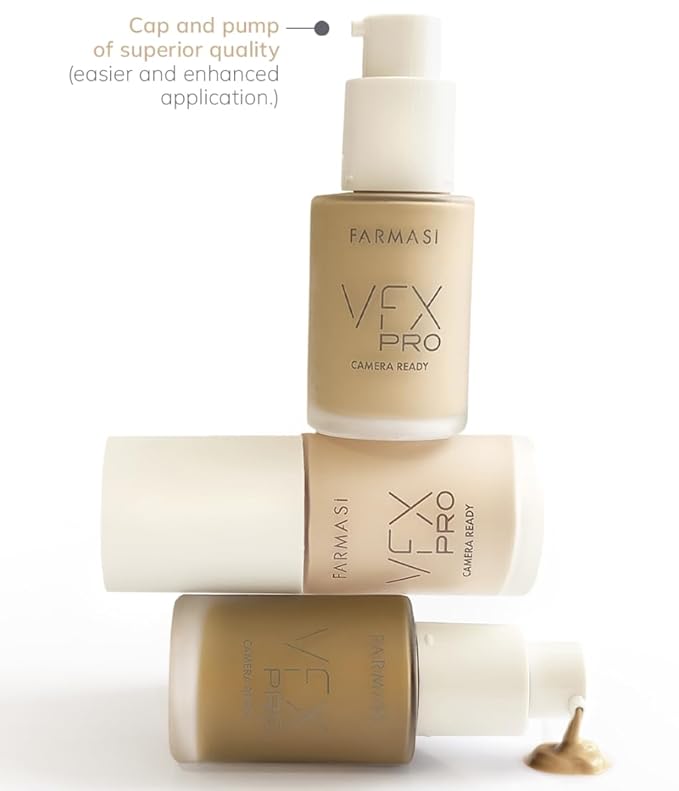 FARMASi Vfx Pro Foundation, Full Coverage Liquid Cream, Light 08 30 ml