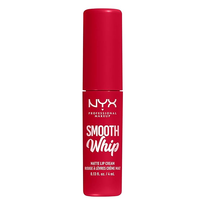 NYX PROFESSIONAL MAKEUP Smooth Whip Matte Lip Cream, Long Lasting, Moisturizing, Vegan Liquid Lipstick - Cherry Crème (Classic Red)