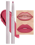 evpct Silky Lip Liner Pencil Retractable, Ruby Red Smooth Lip Liner Creamy Velvet Lipliner Long-Lasting for Korean Makeup Contouring Matte Lip High Pigmented Rich Colors Crayon Lipstick Pen 02