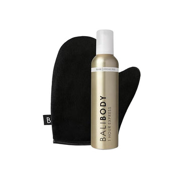 Bali Body Dark 1 Hour Express Self Tan + Mitt Bundle | Quick Drying Tanning Foam for All Skin Types, Streak-Free Customizable Tanner + Reusable Stain-Free Tan Applicator | Vegan, Cruelty-Free, AU Made