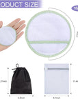 SUNLAND Reusable Makeup Remover Pads for Face,Eye,Lips 16 Pack Microfiber Face Cleansing Gloves Washable with Laundry Bag and Travel Bag Rounds Toner Pads（Round 3.15inchx16 White）