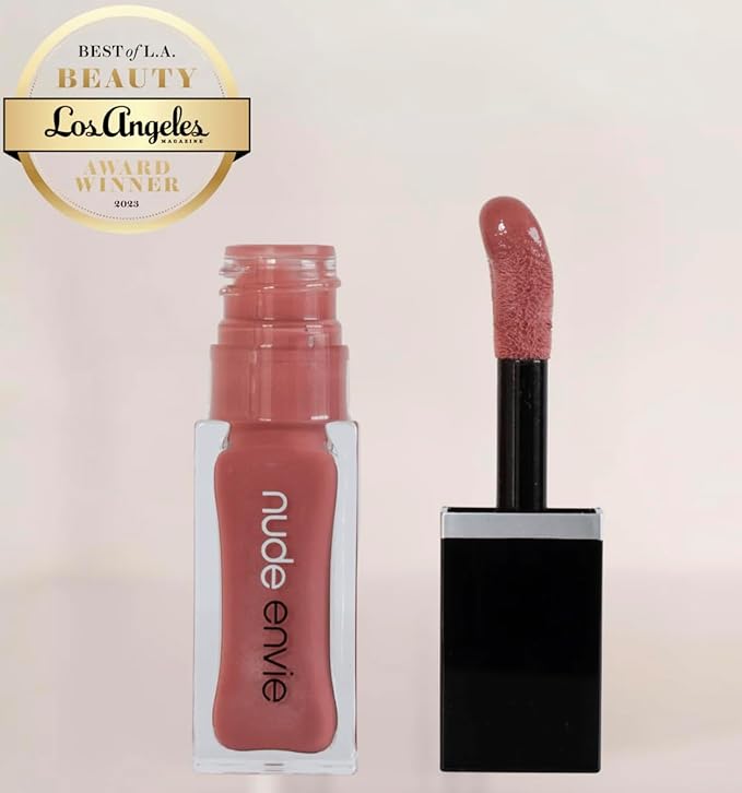 nude envie - Lip Gloss - High-Shine Finish - Moisturizing & Easy Application - Luxury Hydration - Non-Sticky Formula - With Vitamin E & Glycine Soja Oil - Vegan, Paraben-Free & Cruelty-Free - Special