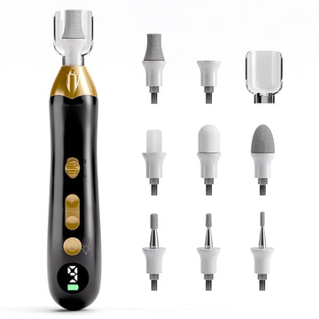 Electric Nail File Drill: Rechargeable Codless Nail Drill Set Kit for Acrylic Gel Dip Powder Nails, 9-Speed Professional Manicure Pedicure Machine, Portable and Lightweight for Home & Salon Use
