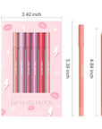 evpct 6Pcs Long-Lasting Lip Liner Pencils Set for Shaping & Sculpting Lips, Light Orange Berry Rose Red Purple Coral Pink Waterproof Longwear Matte Rich Lip Colors Liner Crayon Lipstick 03