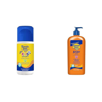 Banana Boat Kids Sport Sunscreen Roll On SPF 60, 2.5oz and Banana Boat Sport Ultra Sunscreen Lotion SPF 50, 12oz
