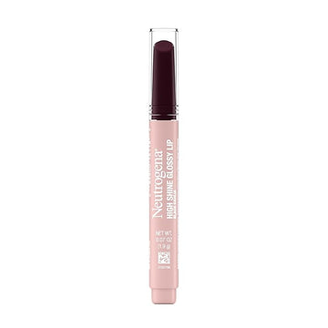 Neutrogena High Shine Glossy Lip with Maracuja Oil + Vitamins & Antioxidant Vitamin E, Nourishing Glossy Lip, Non-Retractable, Pigmented For Buildable Color, Black Dahlia, 0.07 oz