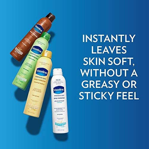 Vaseline Aloe Soothe Spray 2-Pack – Non-Greasy, Fast-Absorbing All-Over Soothing Moisturizer for Dry Skin, 6.5 Oz Ea