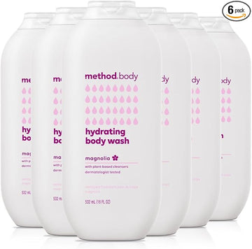 Method Body Wash, Magnolia, Paraben and Phthalate Free, 18 oz (Pack of 6)