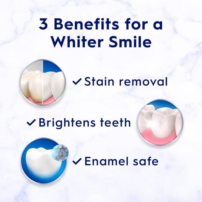 Crest 3D White Advanced Teeth Whitening Toothpaste, Radiant Mint, 3.3 oz, Pack of 2