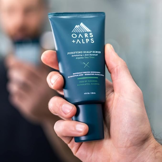 Oars + Alps Purifying Scalp Scrub and Anti-Dandruff Exfoliator, Made with Exfoliating Ingredients to Refresh Skin, Alpine Tea Tree Scent, 3.75 Fl Oz