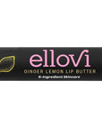 Ellovi Natural Lip Butter Lip Balm - Ginger Lemon - Pure Enough to Eat - Made With Just 6 Vegan Ingredients - 100% Natural & Organic Moisturizing Lip Care for All Day Hydration (Single)