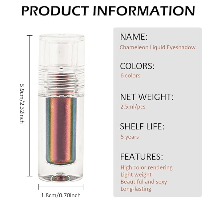 AMY'S DIARY Duochrome MultiChrome Chameleon Liquid Metallic Eyeshadow, High-Impact Multi-Dimensional Finish,Pink GOLD Silky Smooth and High Pigment Holographic Glitter Eyeshadow Makeup (#02)