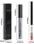 evpct 2Pcs Grey Gray Matte Liquid Lipstick Lip Gloss Stain and Retractable Lip Liner Makeup Set for Women Long Lasting Waterproof 24 Hours Permanent Lipstick labial mate larga duracion 24 44#