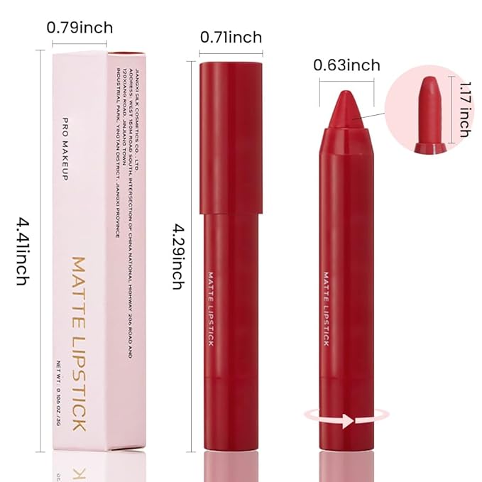 BINGBRUSH Crayon Matte Longwear Lipstick Pack Set,Moisture Smooth Color Stick Ultimate Lip Crayon for Makeup Collection - Waterproof Velvet Lipgloss (2pcs 08#&10#, 2 Count (Pack of 1))