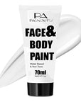 White Face Paint 70ml - Professional Water-Based Body Paint for Skeleton, Clown & Zombie Looks, Non-Toxic Washable Face Body Paint for Halloween SFX Cosplay Makeup ,Costume Events,Party
