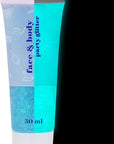 MEICOLY Neon Blue Body Glitter Gel,UV Blacklight Chunky Face Glitter Gel,Glow in The Dark Glitter Paint,Singer Concert Music Festival Party Rave Accessories,Halloween Glitter Makeup for Women,50ml