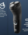 Philips Norelco Shaver 2400 Series, Wet and Dry Electric Shaver, Pop-up Trimmer, P-Cap, Deep Black, Model X3001/90